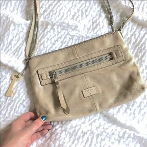 Fossil gold crossbody bag